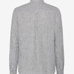 Men's REGULAR STRIPED LINEN SHIRT - Total Eclipse - Gumpel & Co