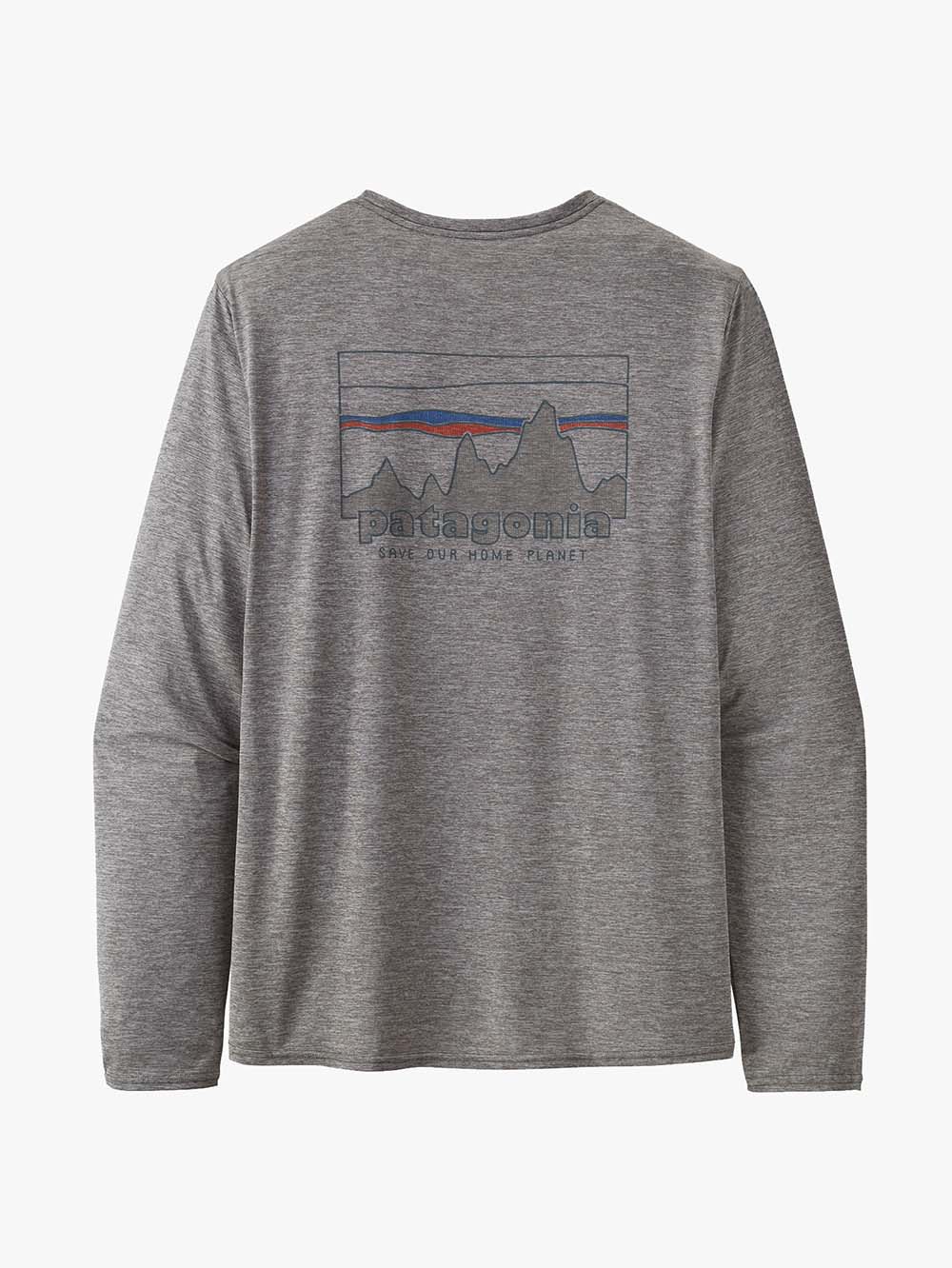 Capilene Cool Daily Graphic UV T-shirt - Herre - Skyline Feather Grey - Gumpel & Co