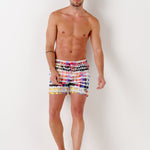 Men's Borneo Multi Fushia Pantone Print Badeshorts - Herre - Multi - Gumpel & Co
