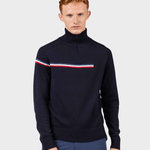 Odysseus Halfzip Merino Strik - Herre - Dark Navy - Gumpel & Co