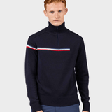 Odysseus Halfzip Merino Strik - Herre - Dark Navy - Gumpel & Co