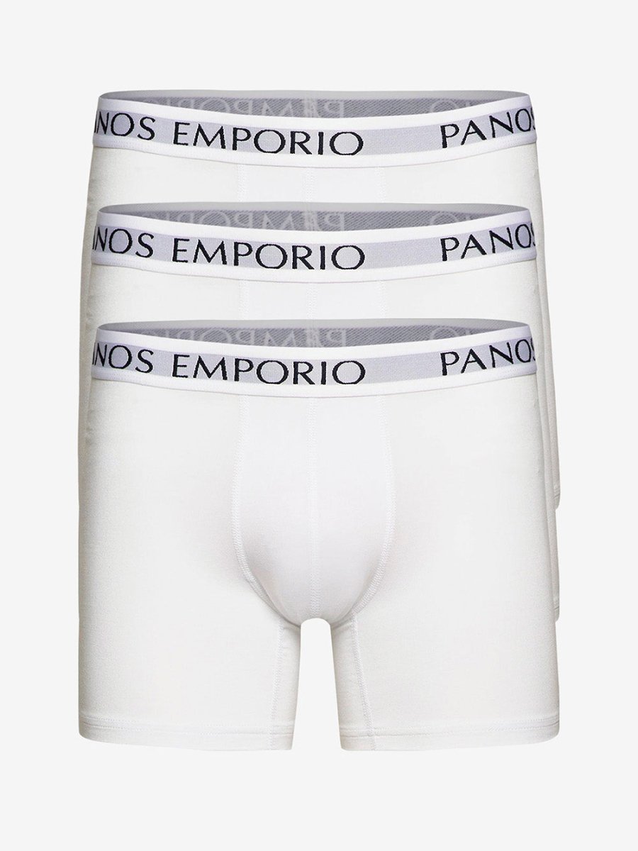 Men's 3 - Pak Bambus Base Boxershorts - Herre - White - Gumpel & Co