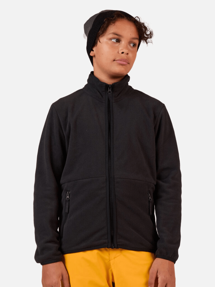 Strawpile Fleece Midlayer m/lynlås - Børn - Sort - Gumpel & Co