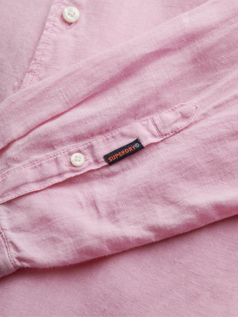 Vacation L/S Linen Shirt - Men - Coastal Pink - Gumpel & Co