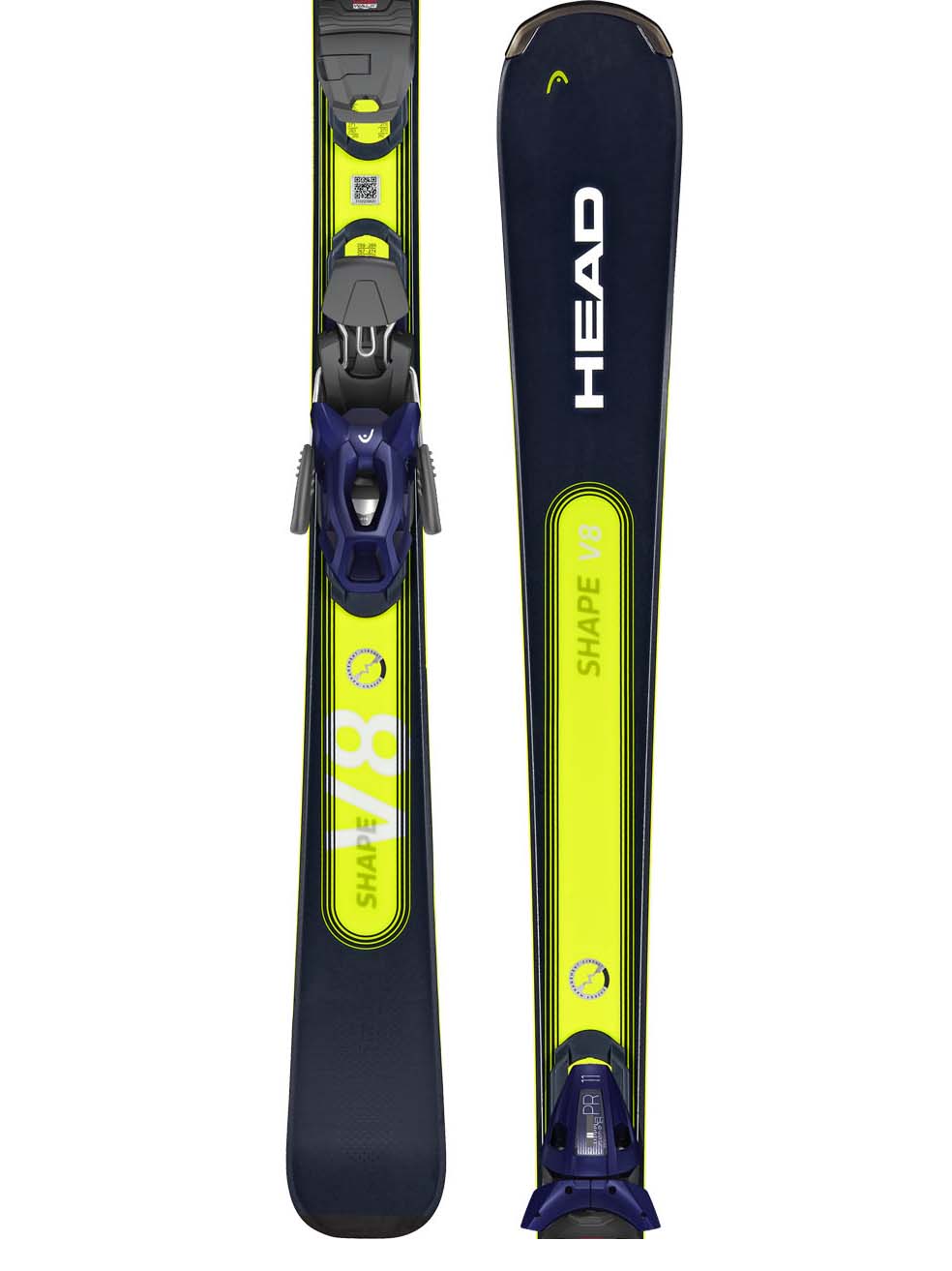 Shape e - V8 SW ski m. PRW 11 bindinger - Dark Blue/Yellow - 2023/24 - Gumpel & Co