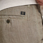 Men's Overfarvede Shorts i Hør - Herre - Washed Khaki - Gumpel & Co