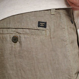 Men's Overfarvede Shorts i Hør - Herre - Washed Khaki - Gumpel & Co