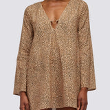 Women's LS Leorock Print Dress - Dame - Earth - Gumpel & Co