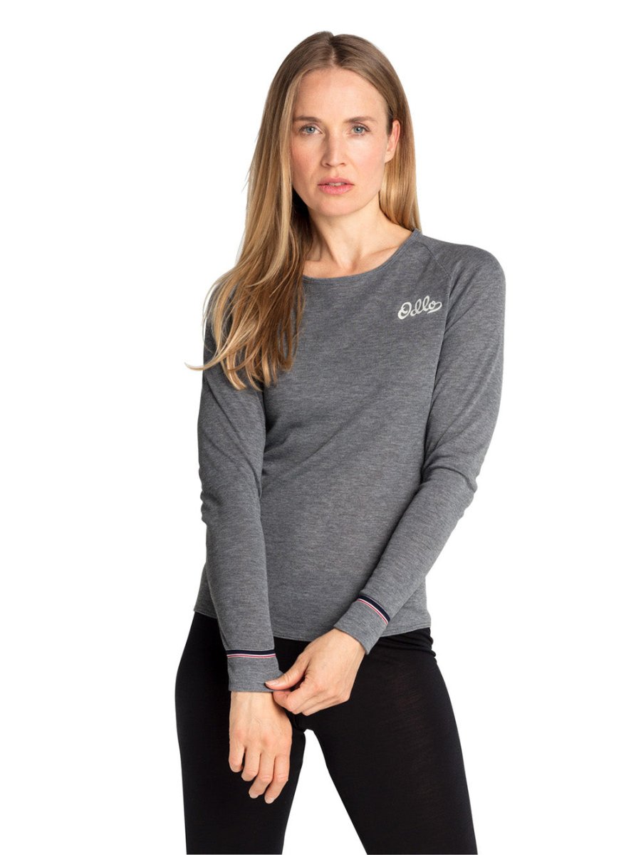 Women's Active Warm Skiundertrøje - Steel Grey Melange - Gumpel & Co