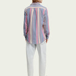 Men's Regular Fit Striped Skjorte - Herre - White/Pink Stripe - Gumpel & Co