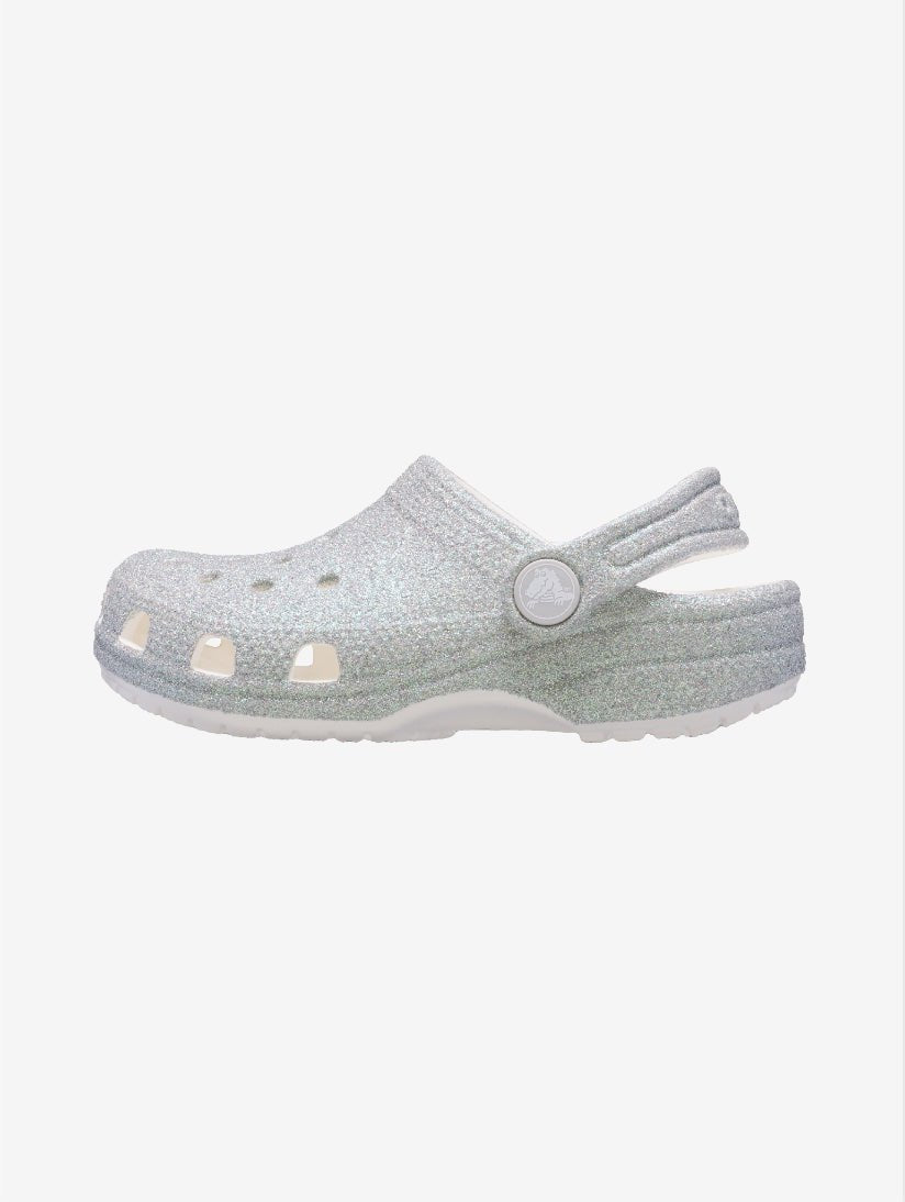 Toddler Classic Iridescent Glitter Clog - White - Gumpel & Co
