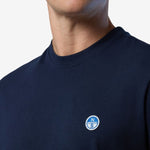 T-shirt with logo patch - Men - Navy Blue - Gumpel & Co