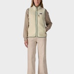 Retro Pile Fleece Vest - Dame - Natural w/Ellwood Green - Gumpel & Co