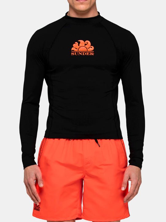 Men's Long Sleeve UPF 50 Crew Neck Rashguard | Herre | Black - Gumpel & Co