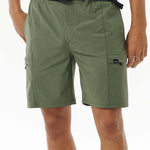 Men's Hybrid Boardwalk Buckled Cargo Volley Shorts - Herre - Dark Olive - Gumpel & Co