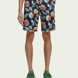 Men's Stuart Printed Chino Shorts - Herre - Navy Fruits Aop - Gumpel & Co