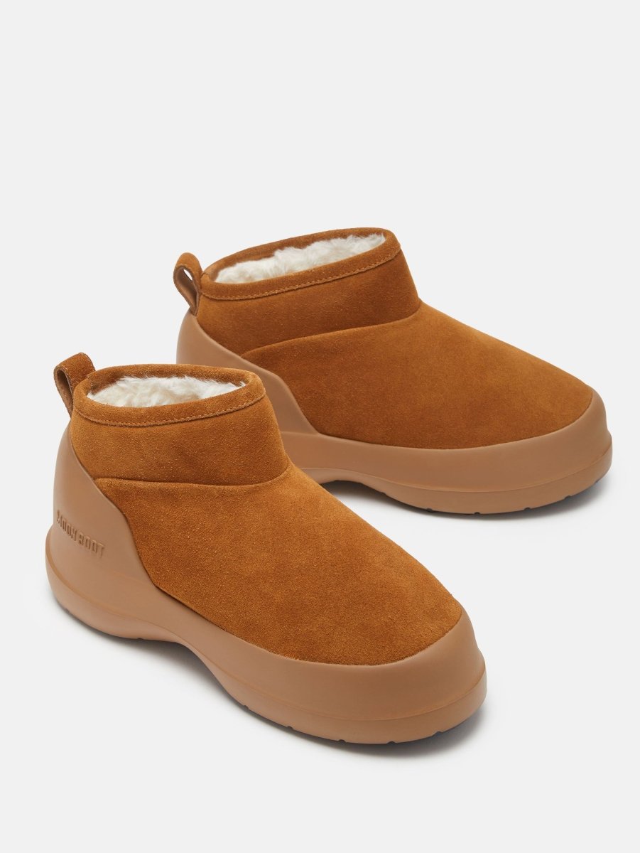Luna Low Suede Vinterstøvler - Unisex - Cognac - Gumpel & Co