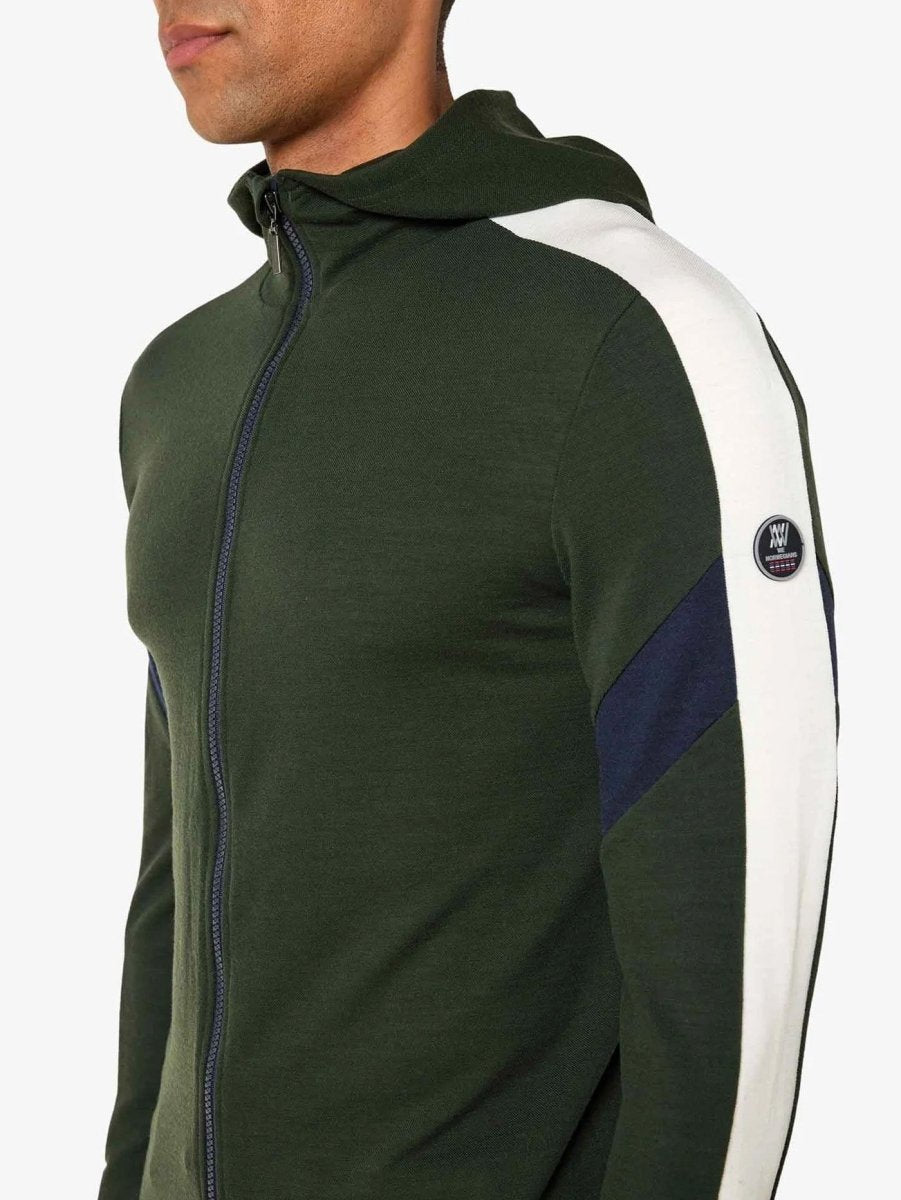 Men's Zermatt Hooded Baselayer merinouldtrøje - Herre - Olive Green - Gumpel & Co