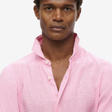 Vacation L/S Linen Shirt - Men - Coastal Pink - Gumpel & Co