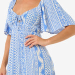 San Carlos Short Sleeve Maxi Dress - Dame - Blue - Gumpel & Co