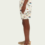 Men's Fave Printed Bermuda Shorts - Herre - White Palmtree - Gumpel & Co