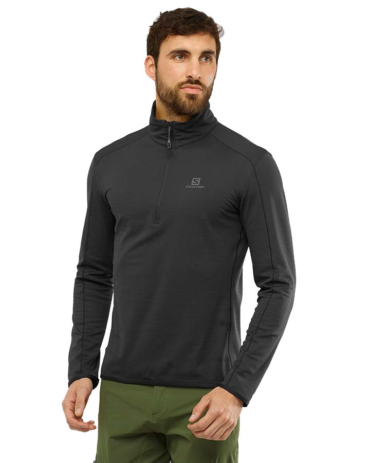 OUTRACK HALF ZIP MIDLAYER TIL HERRER | BLACK - Gumpel & Co