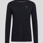 Men's Natural Merinould 200g/m2 Crew Neck Skiundertrøje - Herre - Black - Gumpel & Co