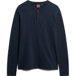 Men's Vintage Logo Embroidered Henley LS Tee - Herre - Eclipse Navy - Gumpel & Co