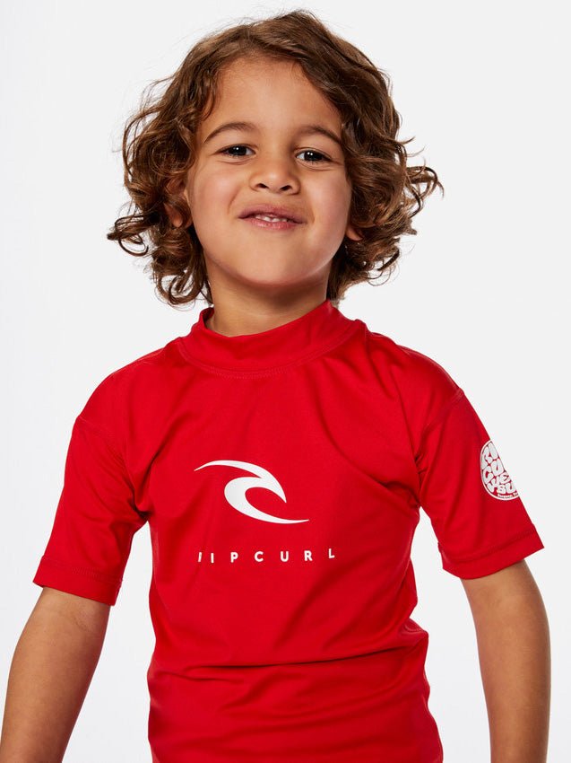 Kids Corps Kortærmet Rash UPF 50+ UV T-shirt - Børn (1 - 8 år) - Red - Gumpel & Co