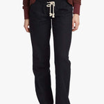 Women's Oceanside Flared Hør Bukser - Dame - True Black - Gumpel & Co