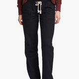 Women's Oceanside Flared Hør Bukser - Dame - True Black - Gumpel & Co