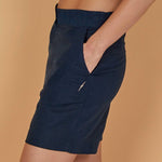 Women's Casual Hør Shorts - Dame - Navy - Gumpel & Co