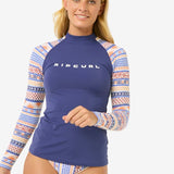 San Carlos Long Sleeve UPF Rash Vest - Dame - Dark Blue - Gumpel & Co