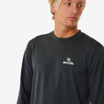 Stack UV Long Sleeve Rash Guard - Herre - Black Marle - Gumpel & Co