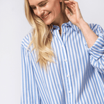 Vigga - Skjorte til damer - White/Powder Blue - Gumpel & Co