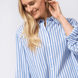 Vigga - Skjorte til damer - White/Powder Blue - Gumpel & Co