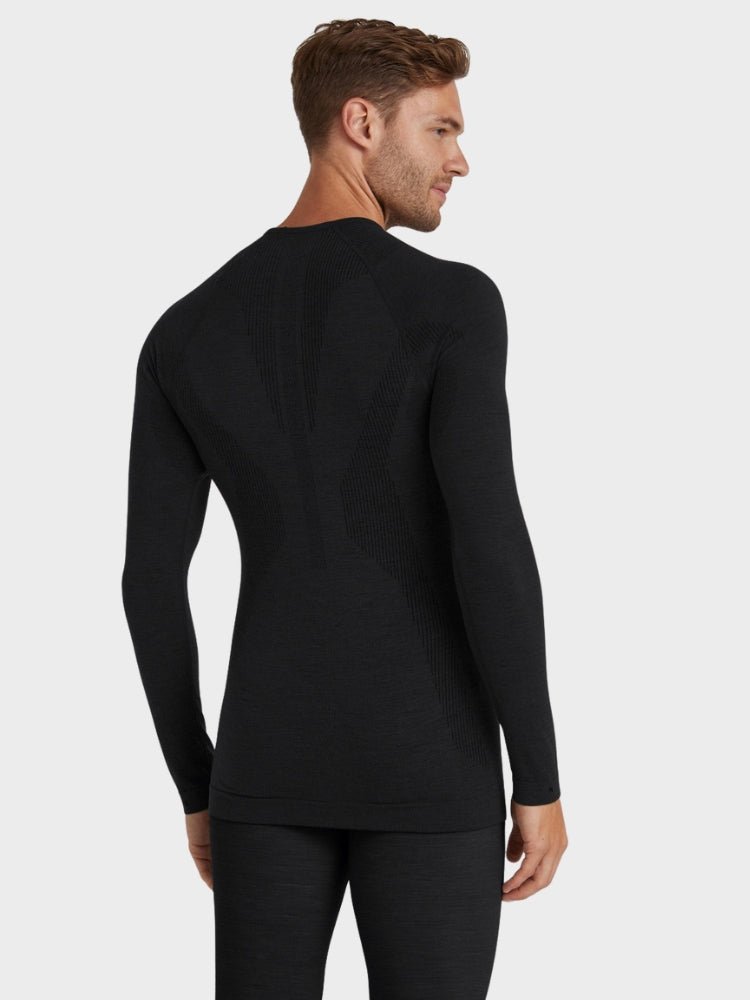 Long - sleeve Wool Tech Skiundertrøje - Herre - Sort - Gumpel & Co
