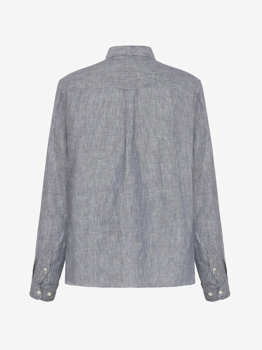 Custom Fit Linen Shirt - Herre - Vintage Indigo - Gumpel & Co