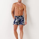 Men's Pietro Leaf Badeshorts - Herre - Marine - Gumpel & Co