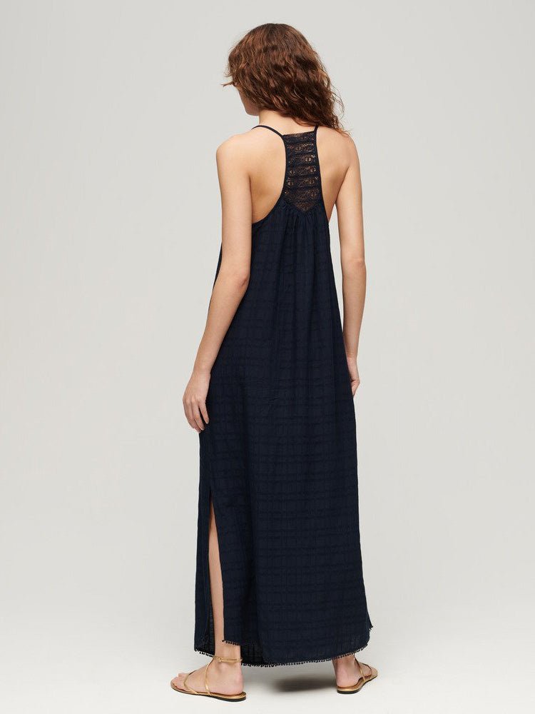 Women's Lace Halter Maxi Beach Dress - Dame - Eclipse Navy - Gumpel & Co