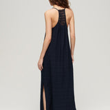 Women's Lace Halter Maxi Beach Dress - Dame - Eclipse Navy - Gumpel & Co