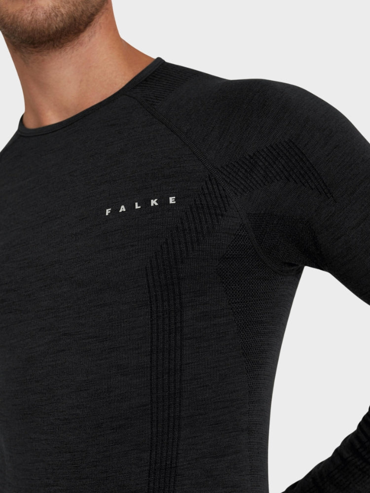 Long - sleeve Wool Tech Skiundertrøje - Herre - Sort - Gumpel & Co