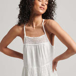 Vintage Lace Cami Maxi Kjole | Dame | Brilliant White - Gumpel & Co