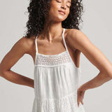 Vintage Lace Cami Maxi Kjole | Dame | Brilliant White - Gumpel & Co