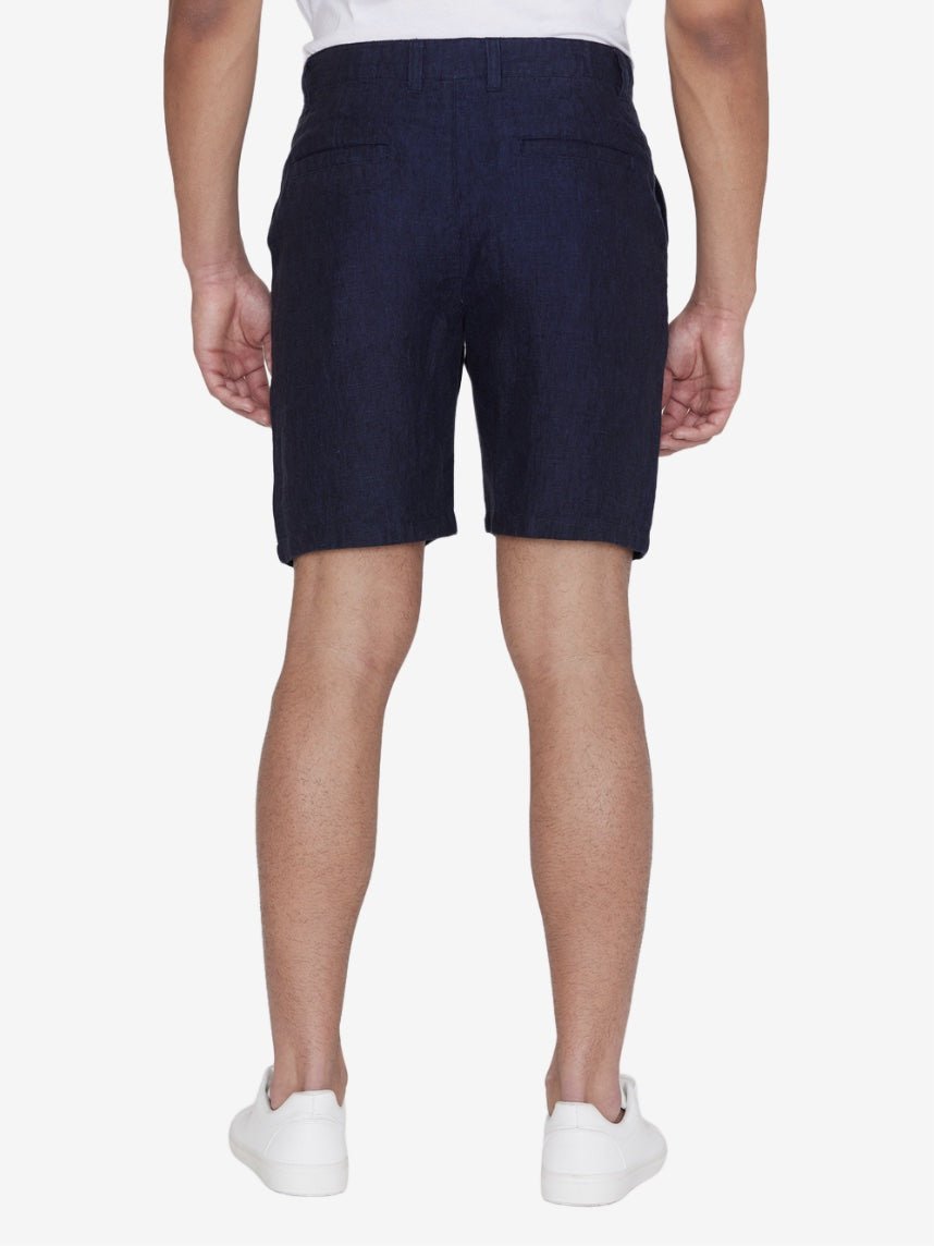 Men's - CHUCK REGULAR LINEN SHORTS - Total Eclipse - Gumpel & Co