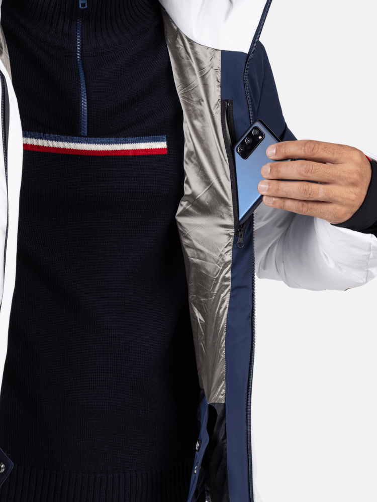 Ciastel Dun Skijakke - Mænd - Hvid / Blå - Gumpel & Co