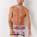 Men's Borneo Multi Fushia Pantone Print Badeshorts - Herre - Multi - Gumpel & Co