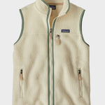 Retro Pile Fleece Vest - Dame - Natural w/Ellwood Green - Gumpel & Co