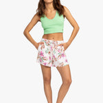 Women's Lekeitio Break Beach Shorts - Dame - Snow White Tropical - Gumpel & Co