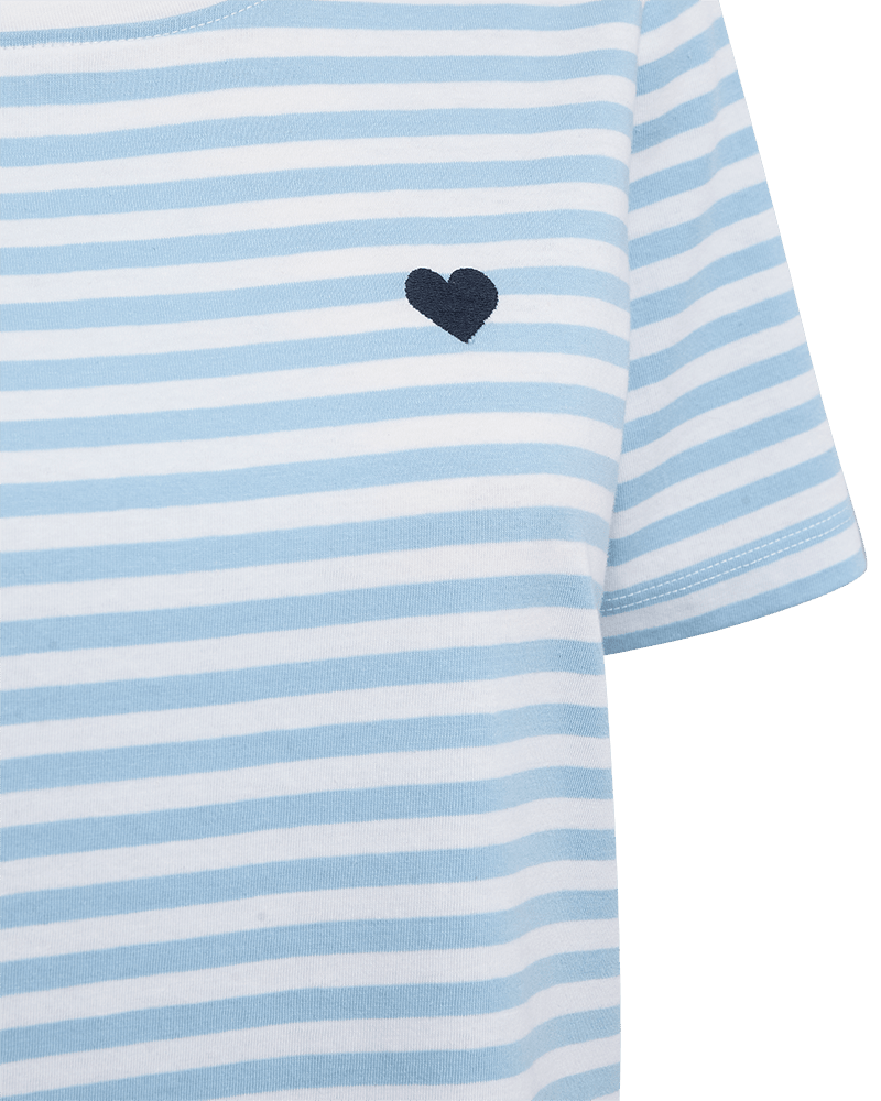 Mian T-shirt - Dame - Hvid / Lyseblå - Gumpel & Co